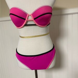 Victoria's Secret Fuchsia and Black Bikini